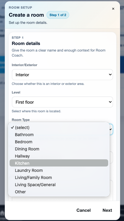 Create Areas app screenshot