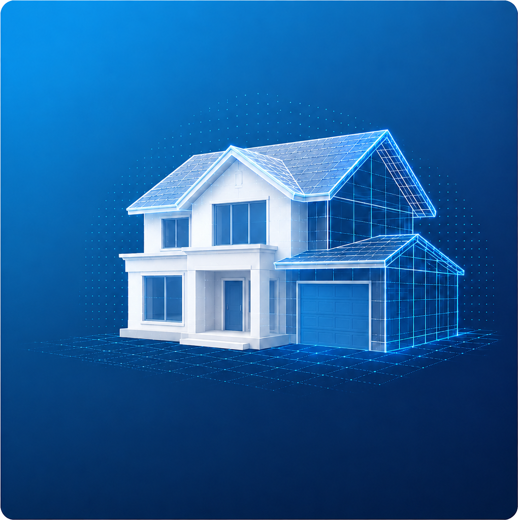 Exterior scan and 3D home model preview